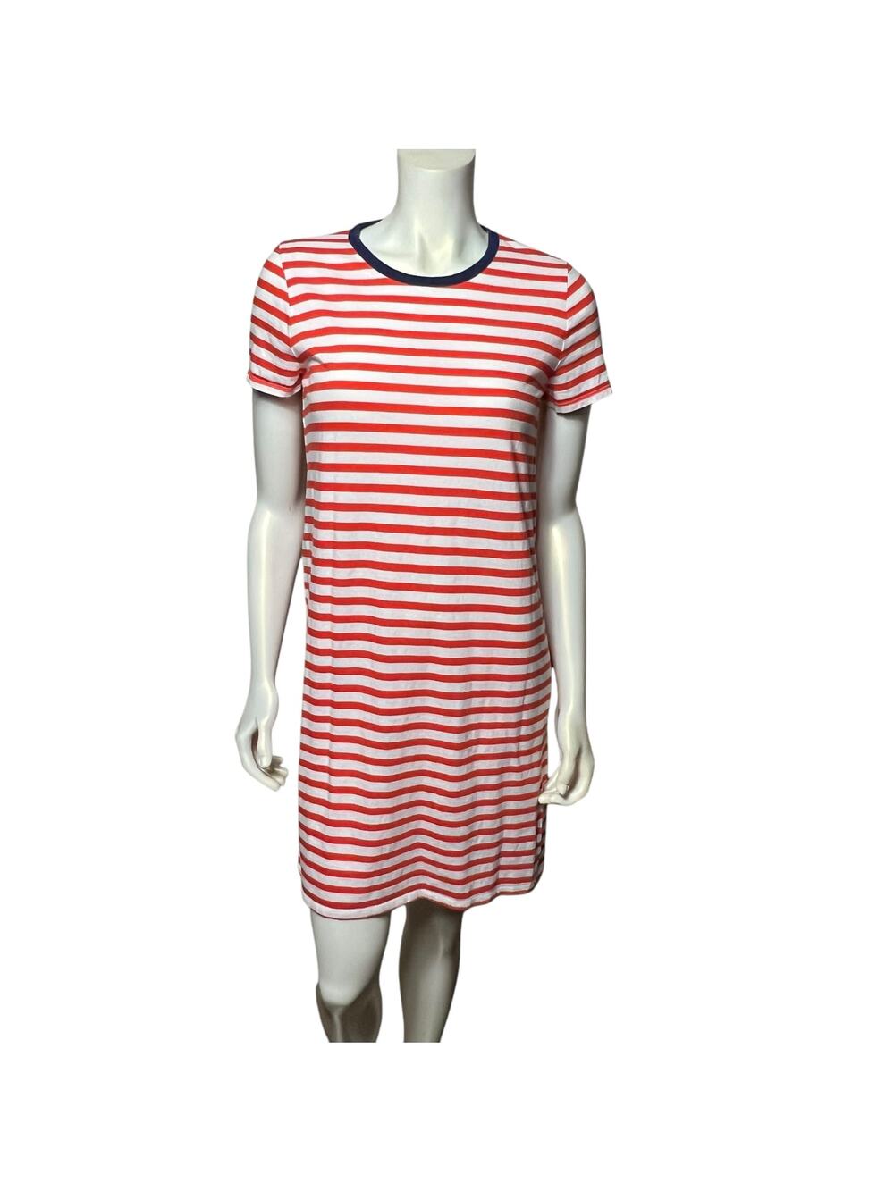 J.Crew Re-Imagined Red & White Striped T-Shirt Dress Size S Eco-Friendly Cotton